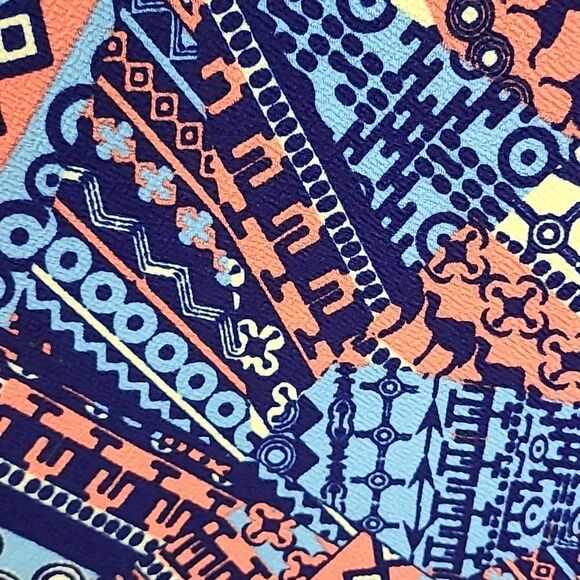 LuLaRoe NWT 2XL Azure Swing Skirt Navy Tribal Camel Jacquard Stretch Aztec Print - Picture 5 of 9